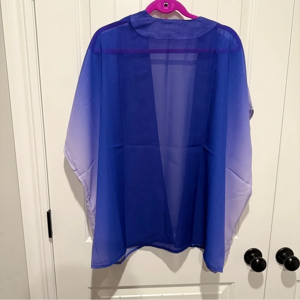 NEW Purple Ombré Sheer Kimono Top - Picture 6 of 9